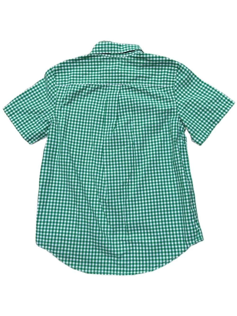 Polo Ralph Lauren Green Gingham Short Sleeve Button Down Shirt Boys L 14-16